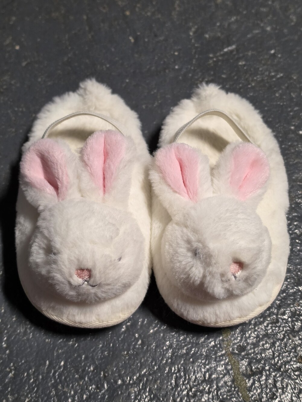 White Bunny Slippers With Strap Girls Toddler 7-8 -- 2025